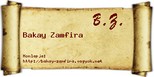 Bakay Zamfira névjegykártya